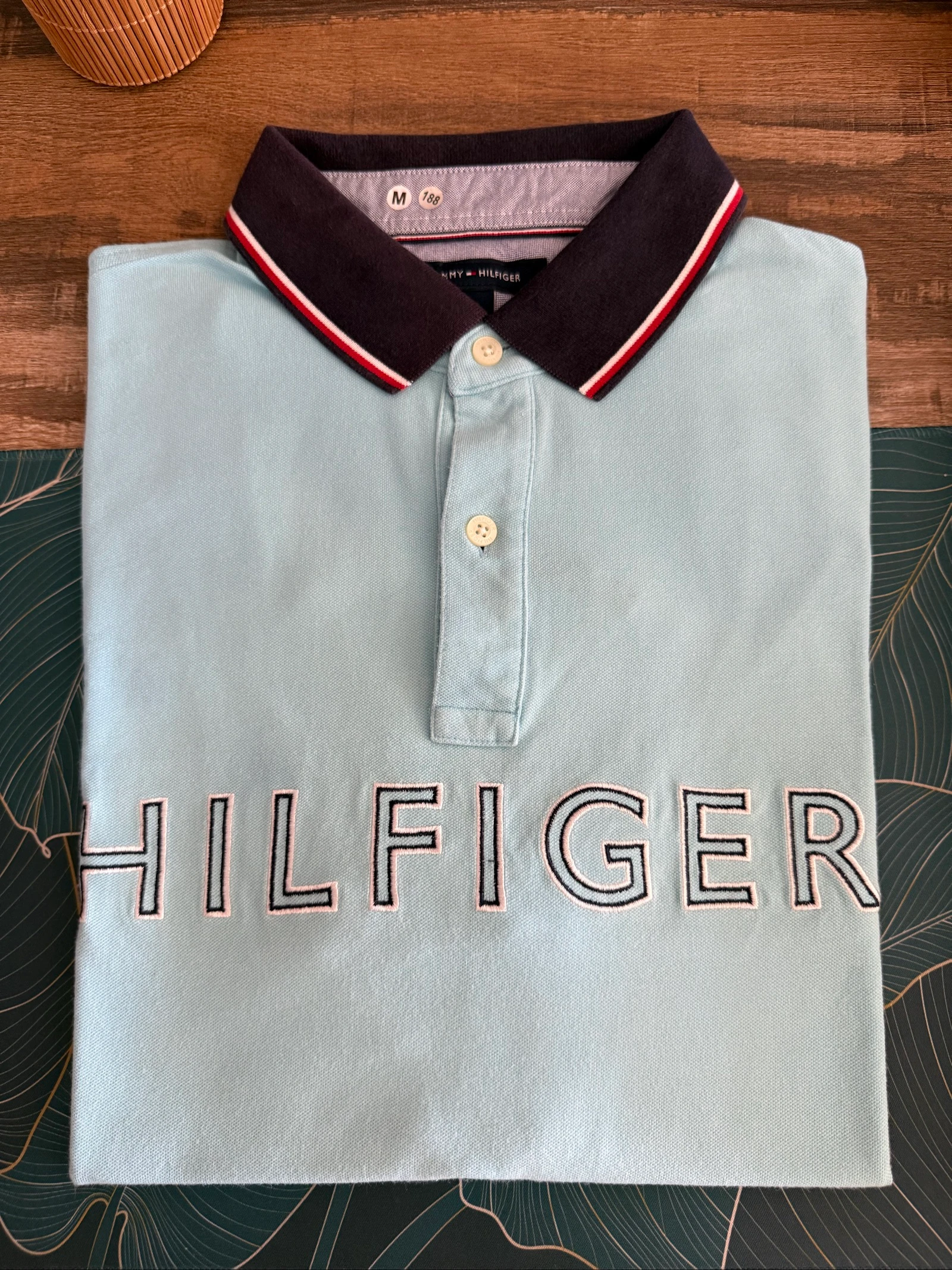 Polo Tommy Hilfiger Hombre M Custom Fit – Azul Cielo – Gran Logo Bordado – Vintage – Estado Perfecto – photo 3